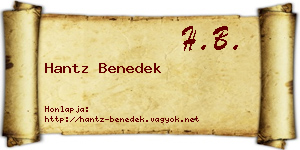 Hantz Benedek névjegykártya
